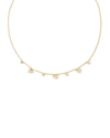 KENDRA SCOTT HAVEN GOLD HEART CRYSTAL CHOKER NECKLACE IN WHITE CRYSTAL