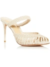 Alexandre Birman Agatha 85 Braided Leather Stiletto Sandals In White