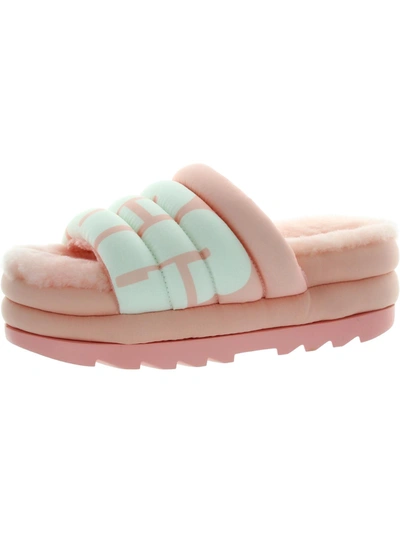 Ugg Maxi Slide Womens Slip-on Logo Slide Sandals In Pink