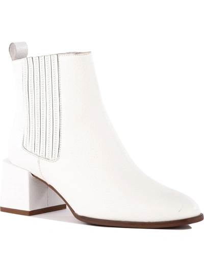 Seychelles Exit Strategy Womens Suede Slide On Ankle Boots In White