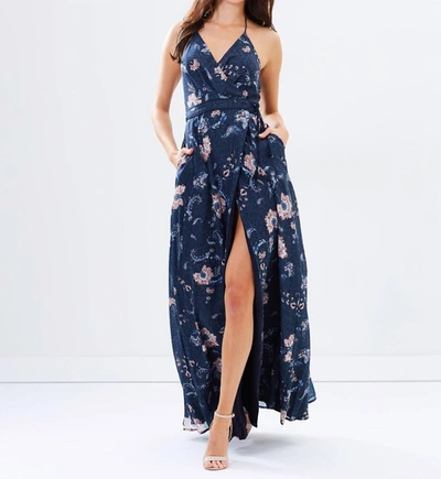 The Jetset Diaries Iman Floral Maxi Dress In Blue Floral