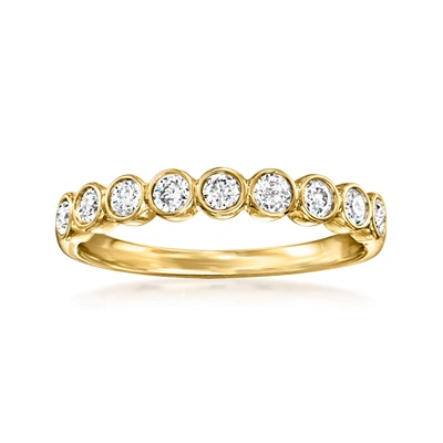Ross-simons Bezel-set Diamond Ring In 18kt Yellow Gold In White