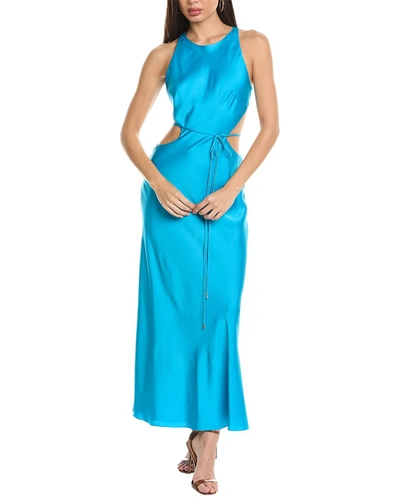 Alexis Lune Sleeveless Tie-waist Cutout Dress In Blue