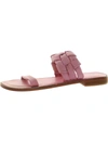 FREE PEOPLE WOMENS LEATHER WOVEN SLIDE SANDALS