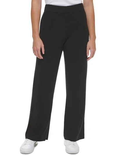 Calvin Klein Womens Casual Pull On Wide Leg Pants In Black