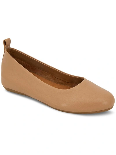 Andre Assous Nalah Womens Leather Slip-on Ballet Flats In Brown