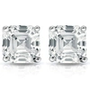 Pompeii3 2.04ct Asscher Cut Diamond Studs 14k White Gold Lab Grown Earrings In Silver