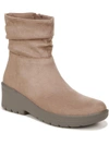 BZEES BERKLEY WOMENS FAUX SUEDE RUCHED ANKLE BOOTS