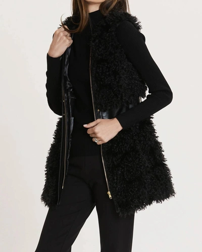 Tyler Boe Crawford Faux Lamb Vest In Black