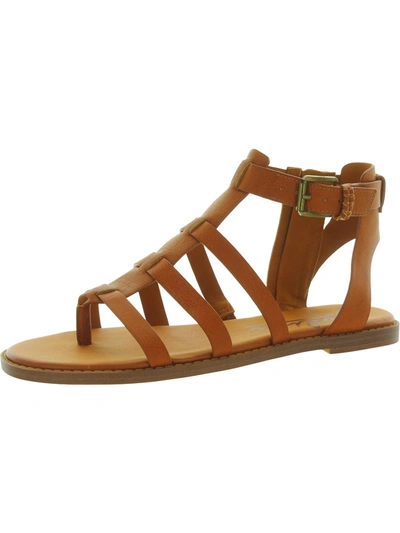 ZODIAC CALYPSO WOMENS FAUX LEATHER THONG GLADIATOR SANDALS