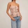 Marissa Webb Oakley Canvas Lace Up Corset In Sandshell In Multi