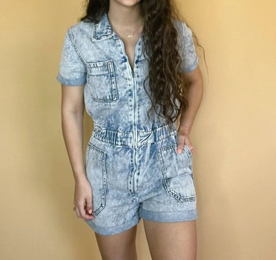 Kancan Denim Dreams Romper In Blue