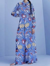 De Loreta Gaspar Wide Leg Pants In Blue Multi In Multi
