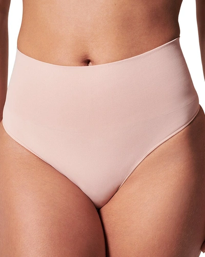 Spanx Ecocare Firm Control Thong In Pink