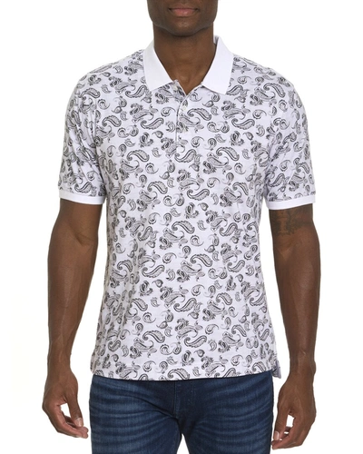 Robert Graham Collins Knit Polo Shirt In White