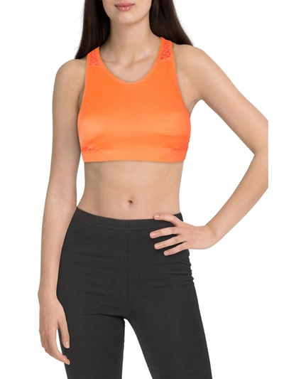 Wear It To Heart Womens Fitness Workout Sports Bra In Orange