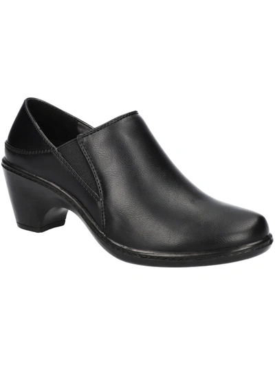 Easy Street Ryalee Womens Faux Leather Zipper Clogs In Black