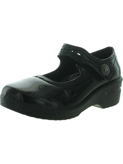 Easy Street Letsee Womens Patent Adjustable Clogs In Black