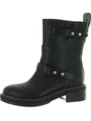 RAG & BONE WOMENS LEATHER PULL ON MOTORCYCLE BOOTS