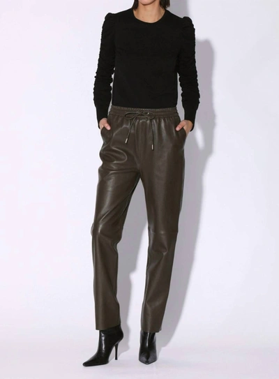 Walter Baker Levie Leather Pant In Green
