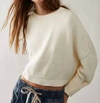 FREE PEOPLE CROP PULL OVER EASY STREET IN CREAM