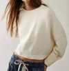 Free People Easy Street Crop Pullover Sweater In White
