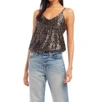 Fifteen Twenty Sequin Cami Top In Navy In Brown