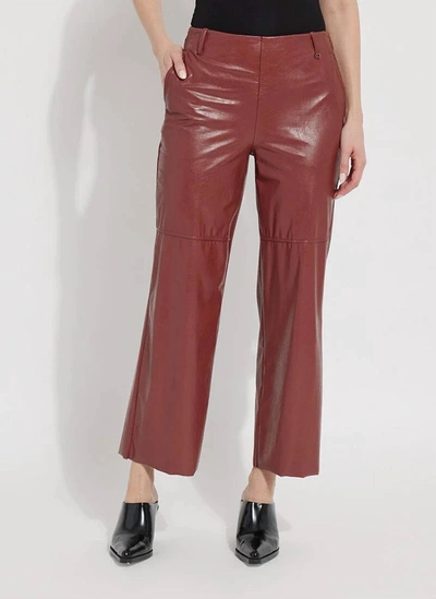 Lyssé Aimee Vegan Leather Pant In Auburn In Red