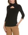 Joseph Ribkoff Silky Knit Embellished Top In Black In Black