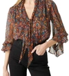 Misa Gigi Top In Peacock Abstract In Multi