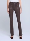 L Agence Ruth High Rise Straight Raw Hem Jeans In Espresso C