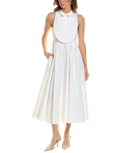Carolina Herrera Bib Front Dress In White