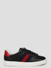 Gucci Ace Leather Sneakers With Lateral Web Band