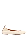 Lanvin Round-toe Leather Ballerina Shoes In Brown