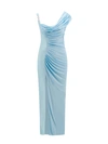 Versace Asymmetric Silk-satin Gown Dress