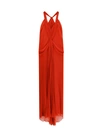 ALBERTA FERRETTI VOILE DRESS WITH PLEATED DETAIL