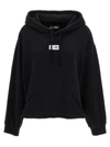 Mm6 Maison Margiela Relaxed-fit Cotton Hoodie With Adjustable Drawstring In Blue