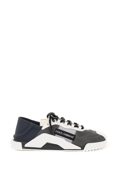 Dolce & Gabbana Gray & Navy Ns1 Sneakers In 8c717 Dk Grey/ivory
