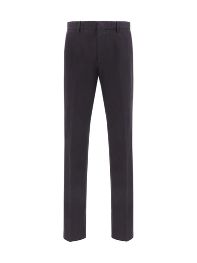 Zegna Cotton Trousers In Brown