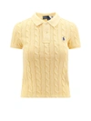 Polo Ralph Lauren Yellow Polo Pony Short Sleeve Shirt In Cotton Woman