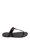 Saint Laurent Cassandra Flat Sole Metallic Toe Strap Sandals