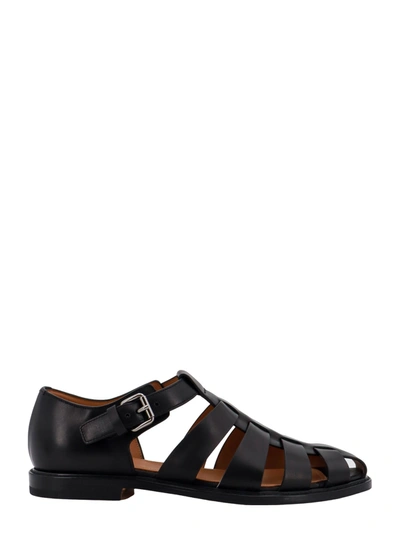 Mordecai Fisherman Nevada Leather Sandals In Black