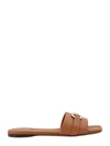 Ferragamo 'leah' Brown Slide Sandals