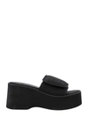 Courrèges Courregès Black Stretch Polyester Blend Scusa Wave Slippers In Black