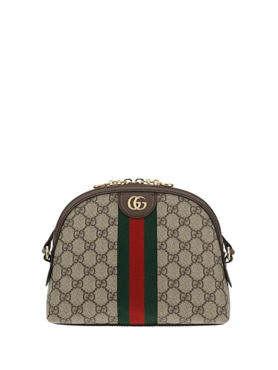 Gucci Faux Leather Shoulder Bag In Beige