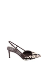 Valentino Toile Iconographe Slingback With Metal Vlogo Signature Detail