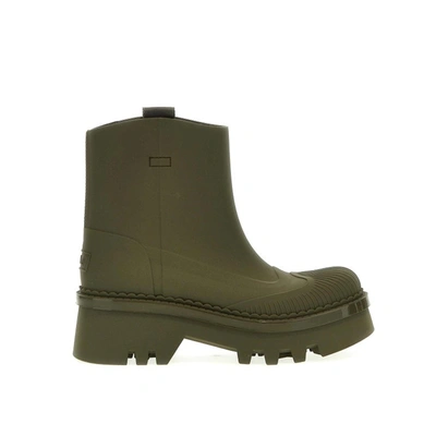 Chloé Raina Rubber Boots In Green