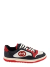 GUCCI LEATHER AND NYLON SNEAKERS WITH GG LOGO