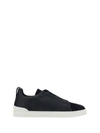 Zegna Men's Suede Triple Stitch Low Top Sneakers
