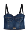 Dolce & Gabbana Logo-plaque Denim Crop Top